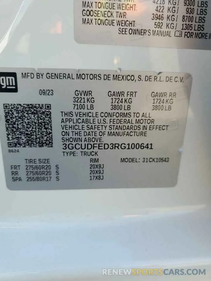 12 Фотография поврежденного автомобиля 3GCUDFED3RG100641 CHEVROLET ALL Models 2024