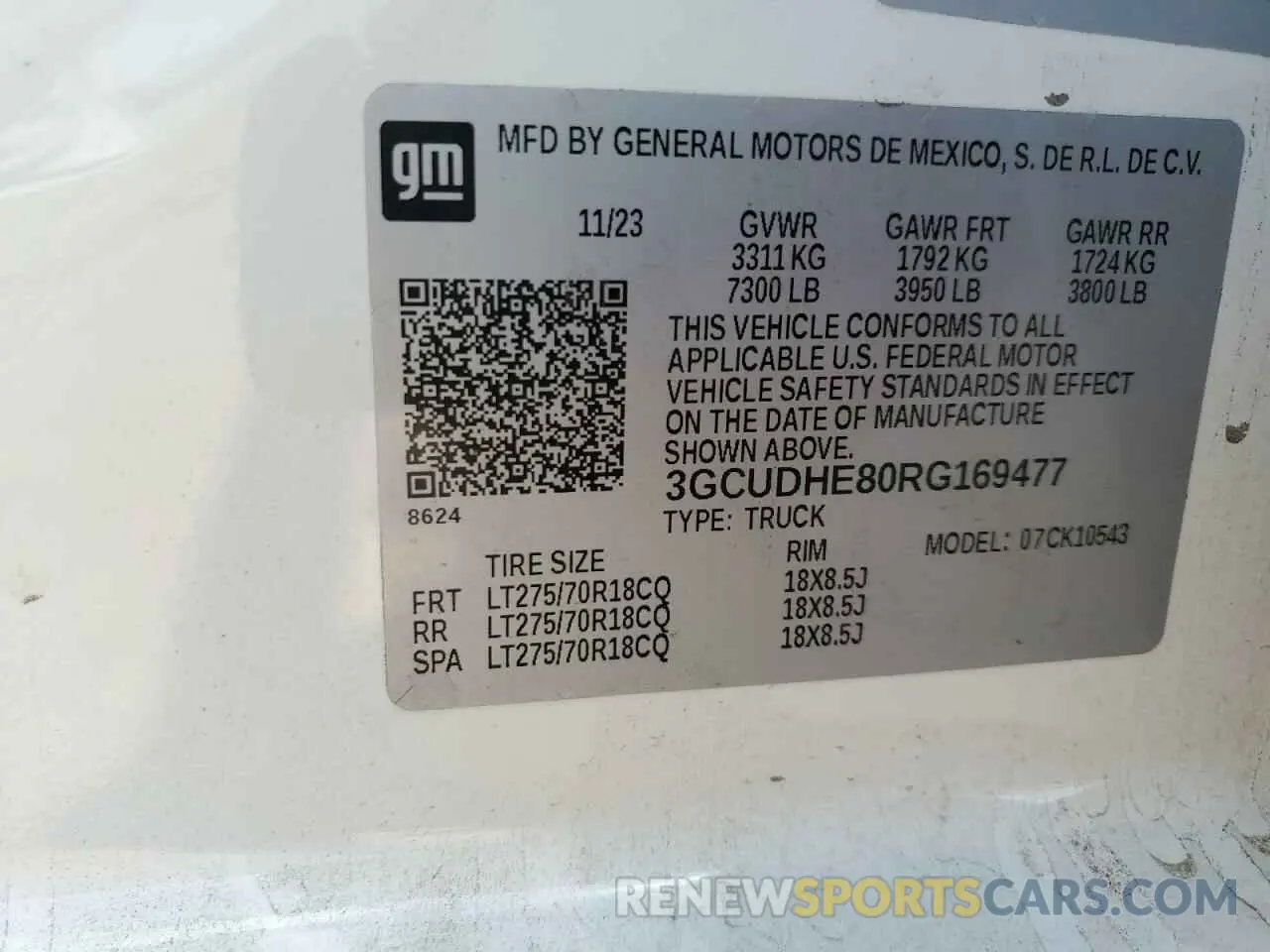 13 Фотография поврежденного автомобиля 3GCUDHE80RG169477 CHEVROLET ALL Models 2024