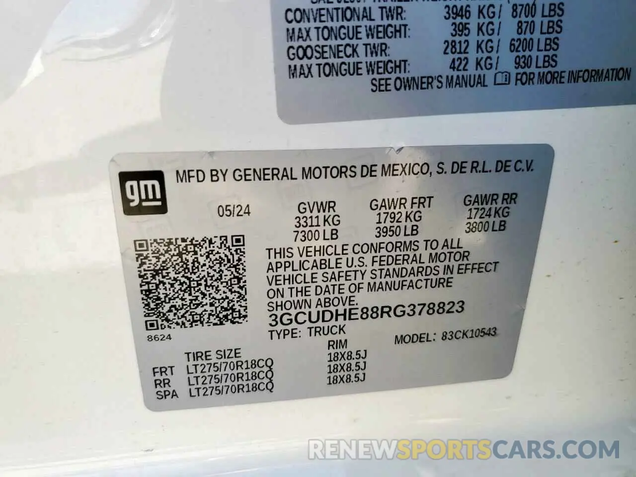 13 Photograph of a damaged car 3GCUDHE88RG378823 CHEVROLET ALL Models 2024