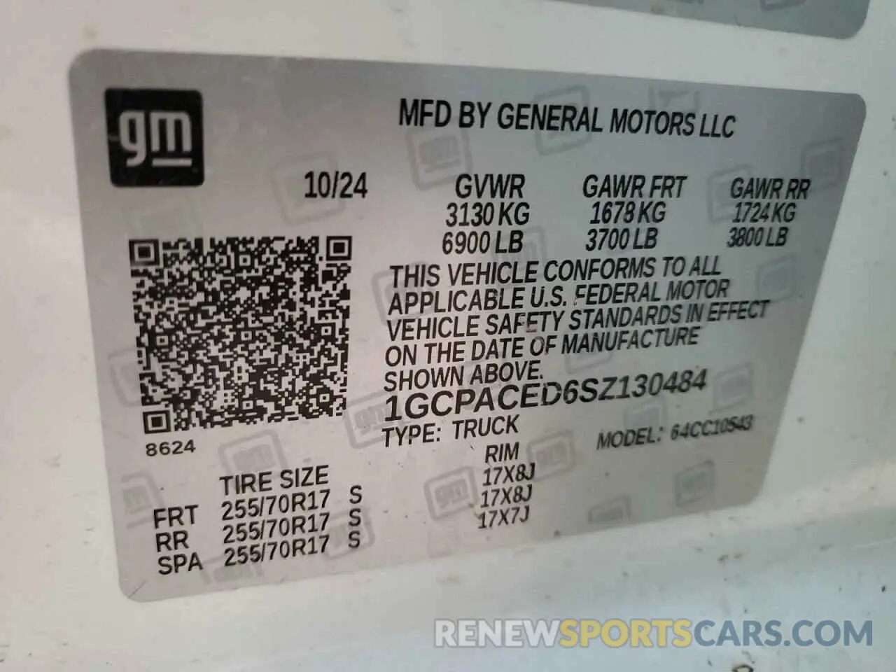 12 Photograph of a damaged car 1GCPACED6SZ130484 CHEVROLET ALL Models 2025