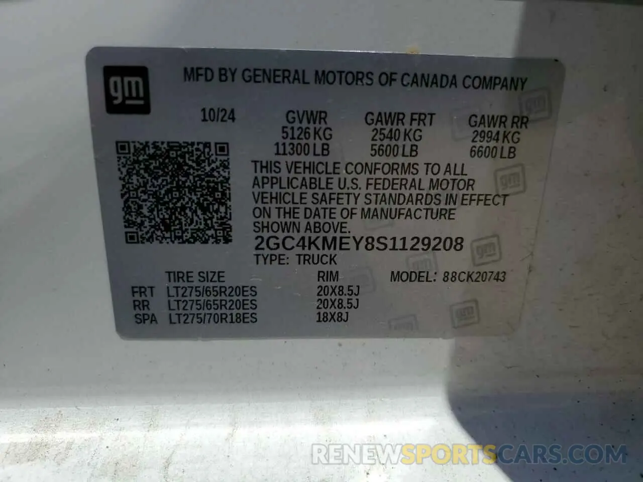 13 Photograph of a damaged car 2GC4KMEY8S1129208 CHEVROLET ALL Models 2025
