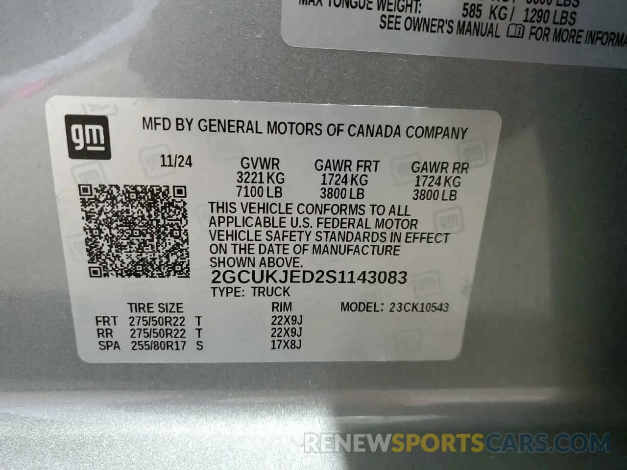 12 Фотография поврежденного автомобиля 2GCUKJED2S1143083 CHEVROLET ALL Models 2025