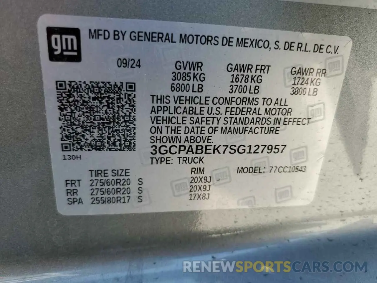 14 Фотография поврежденного автомобиля 3GCPABEK7SG127957 CHEVROLET ALL Models 2025