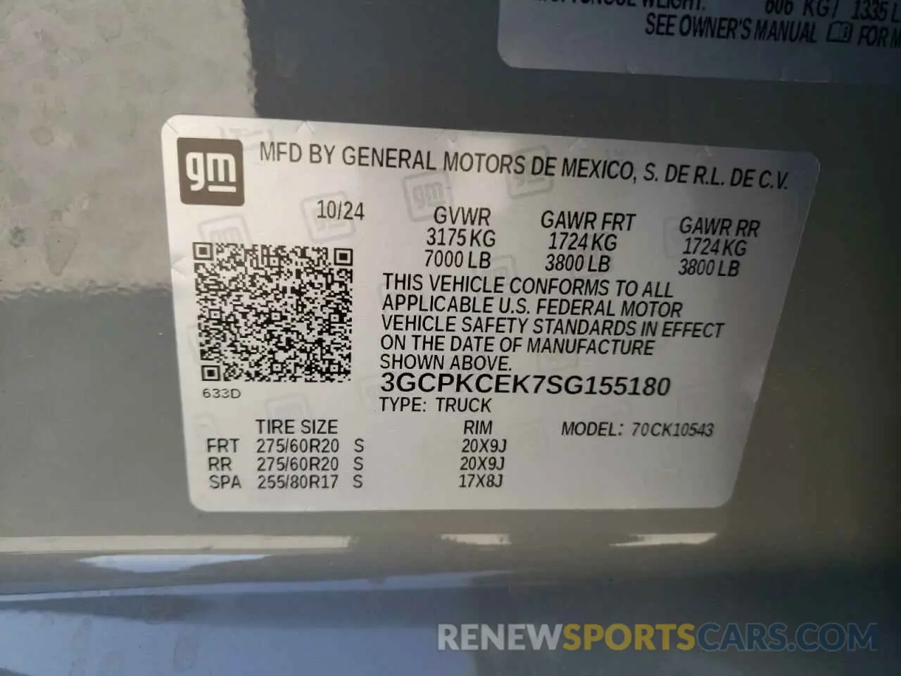 12 Photograph of a damaged car 3GCPKCEK7SG155180 CHEVROLET ALL Models 2025