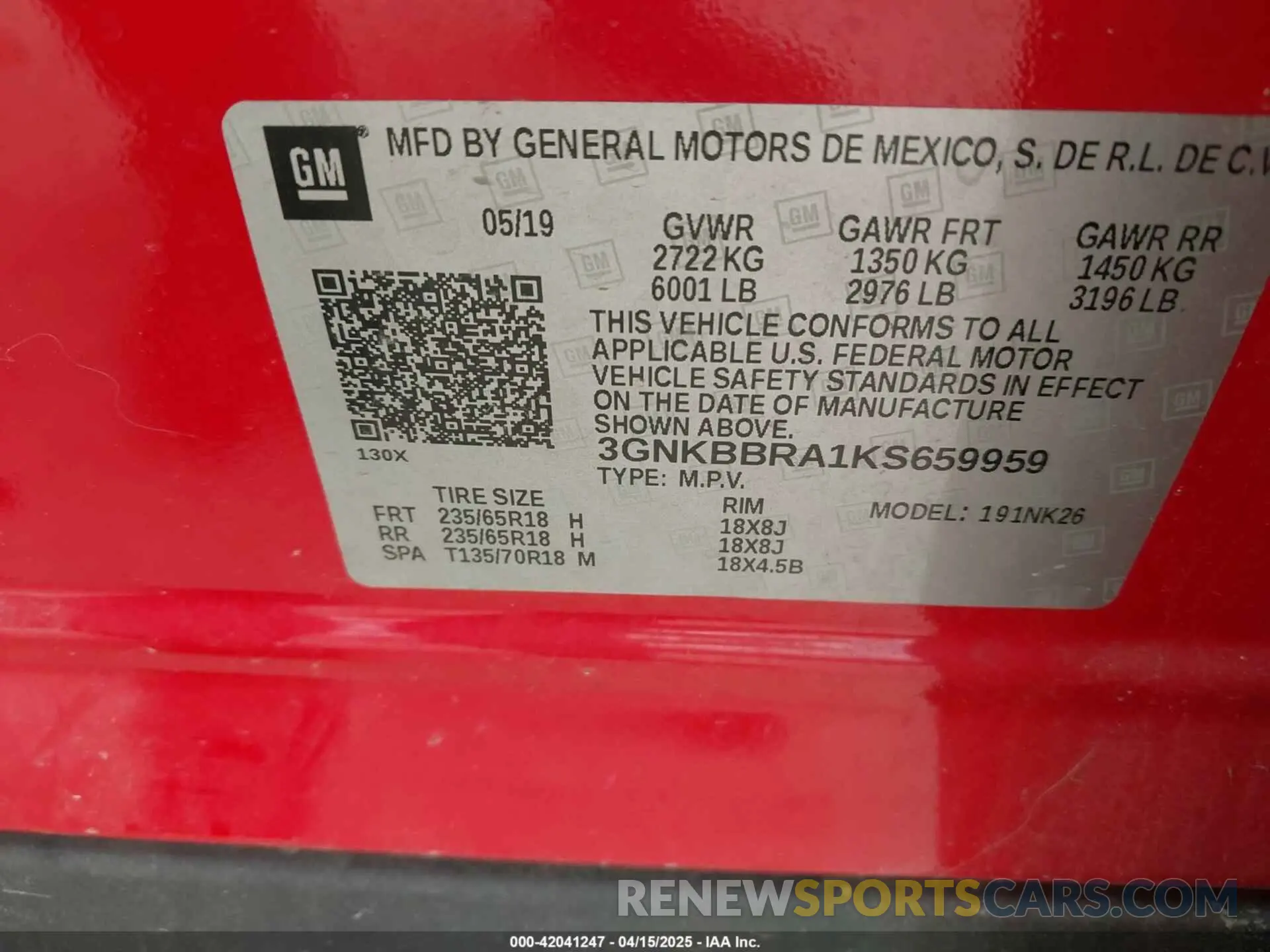 9 Photograph of a damaged car 3GNKBBRA1KS659959 CHEVROLET BLAZER 2019
