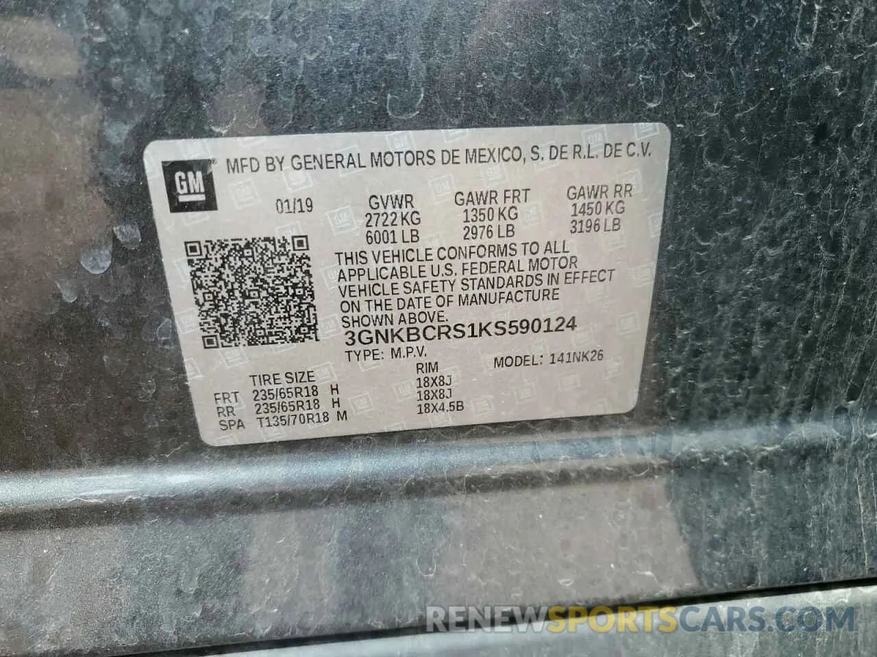 12 Фотография поврежденного автомобиля 3GNKBCRS1KS590124 CHEVROLET BLAZER 2019