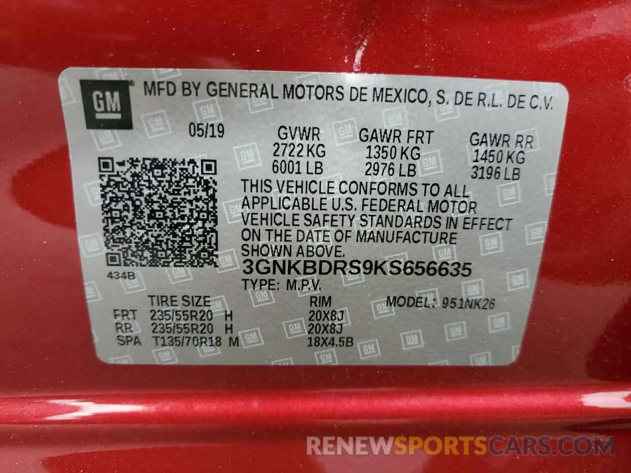 13 Фотография поврежденного автомобиля 3GNKBDRS9KS656635 CHEVROLET BLAZER 2019