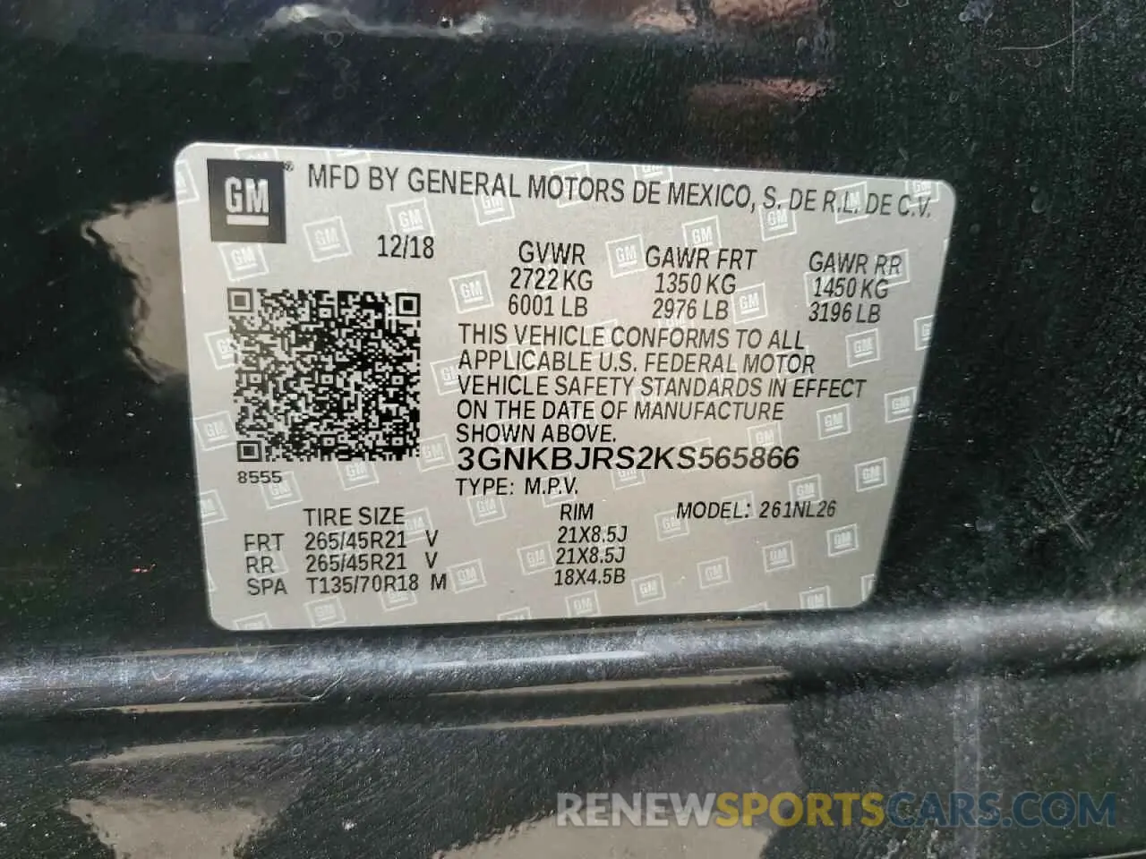 13 Photograph of a damaged car 3GNKBJRS2KS565866 CHEVROLET BLAZER 2019