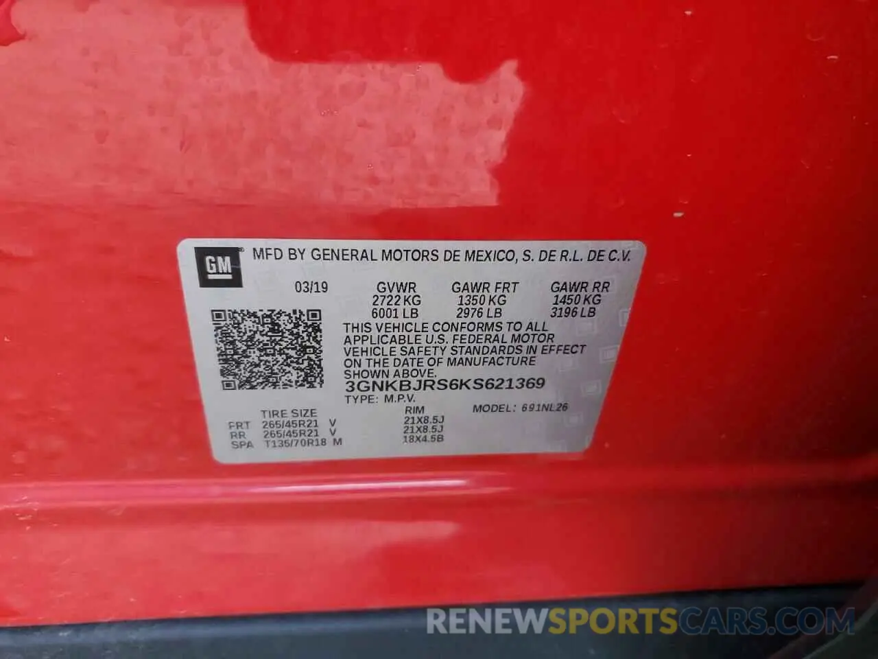 12 Фотография поврежденного автомобиля 3GNKBJRS6KS621369 CHEVROLET BLAZER 2019
