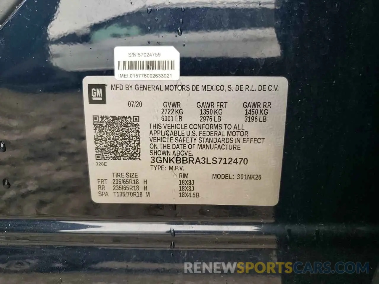 13 Фотография поврежденного автомобиля 3GNKBBRA3LS712470 CHEVROLET BLAZER 2020