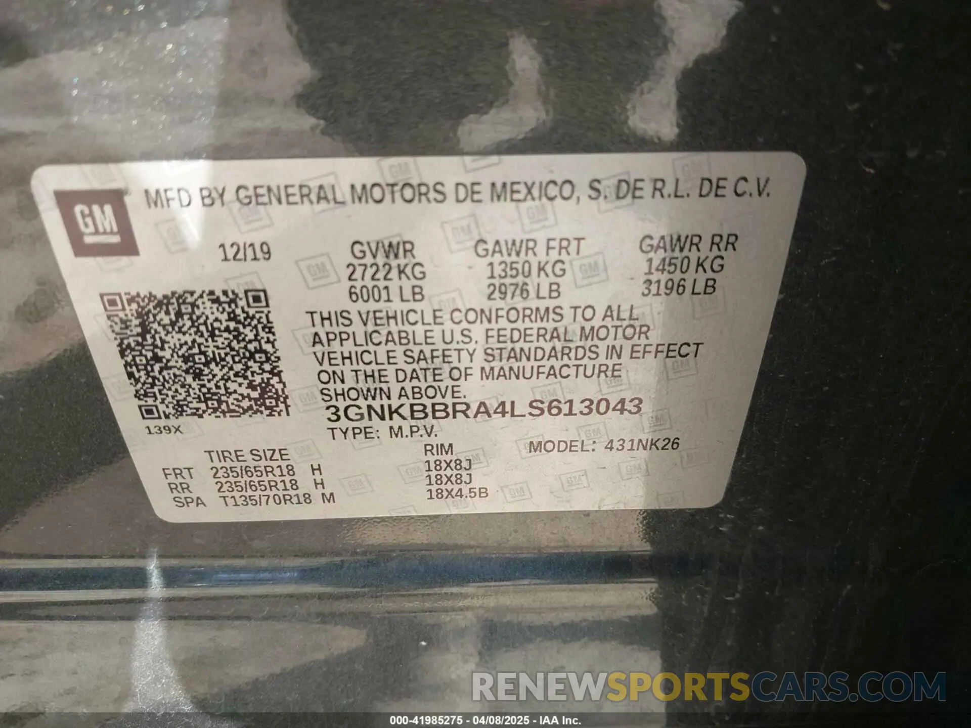 9 Photograph of a damaged car 3GNKBBRA4LS613043 CHEVROLET BLAZER 2020