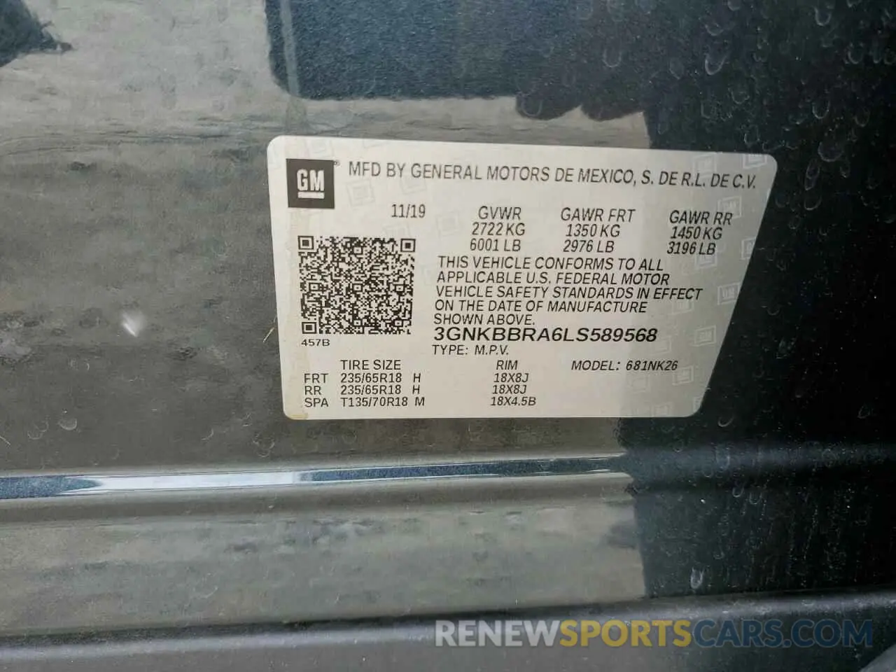 13 Photograph of a damaged car 3GNKBBRA6LS589568 CHEVROLET BLAZER 2020