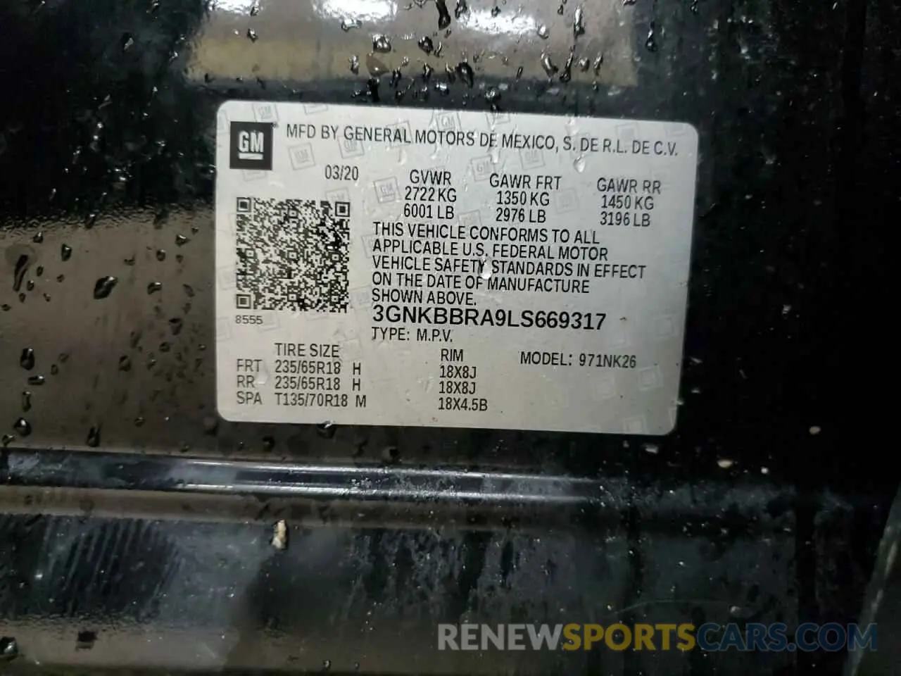 13 Photograph of a damaged car 3GNKBBRA9LS669317 CHEVROLET BLAZER 2020