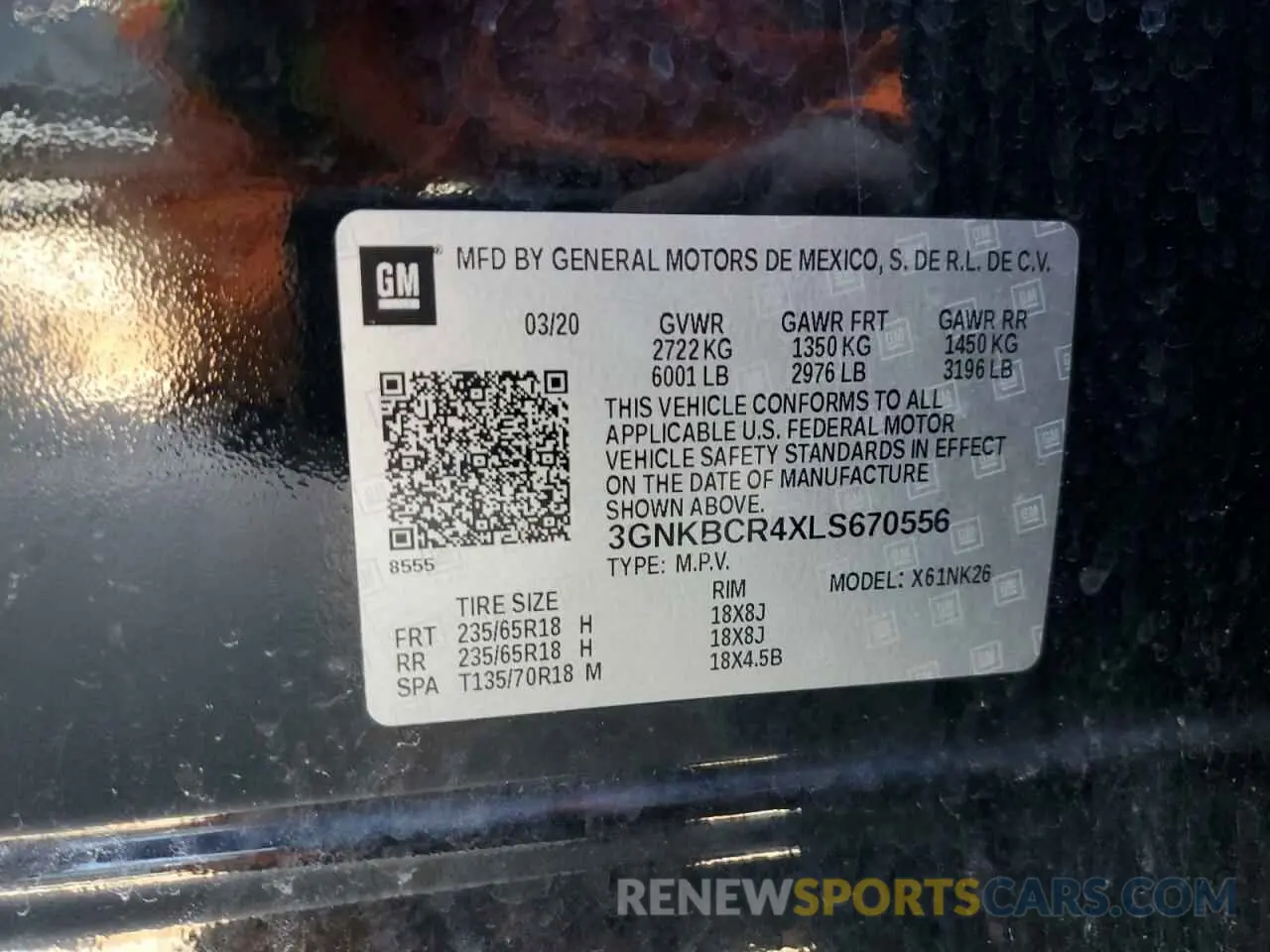 14 Фотография поврежденного автомобиля 3GNKBCR4XLS670556 CHEVROLET BLAZER 2020