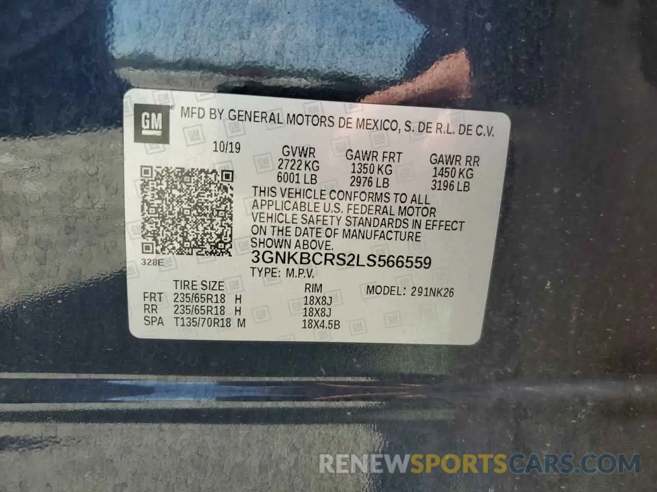 12 Photograph of a damaged car 3GNKBCRS2LS566559 CHEVROLET BLAZER 2020