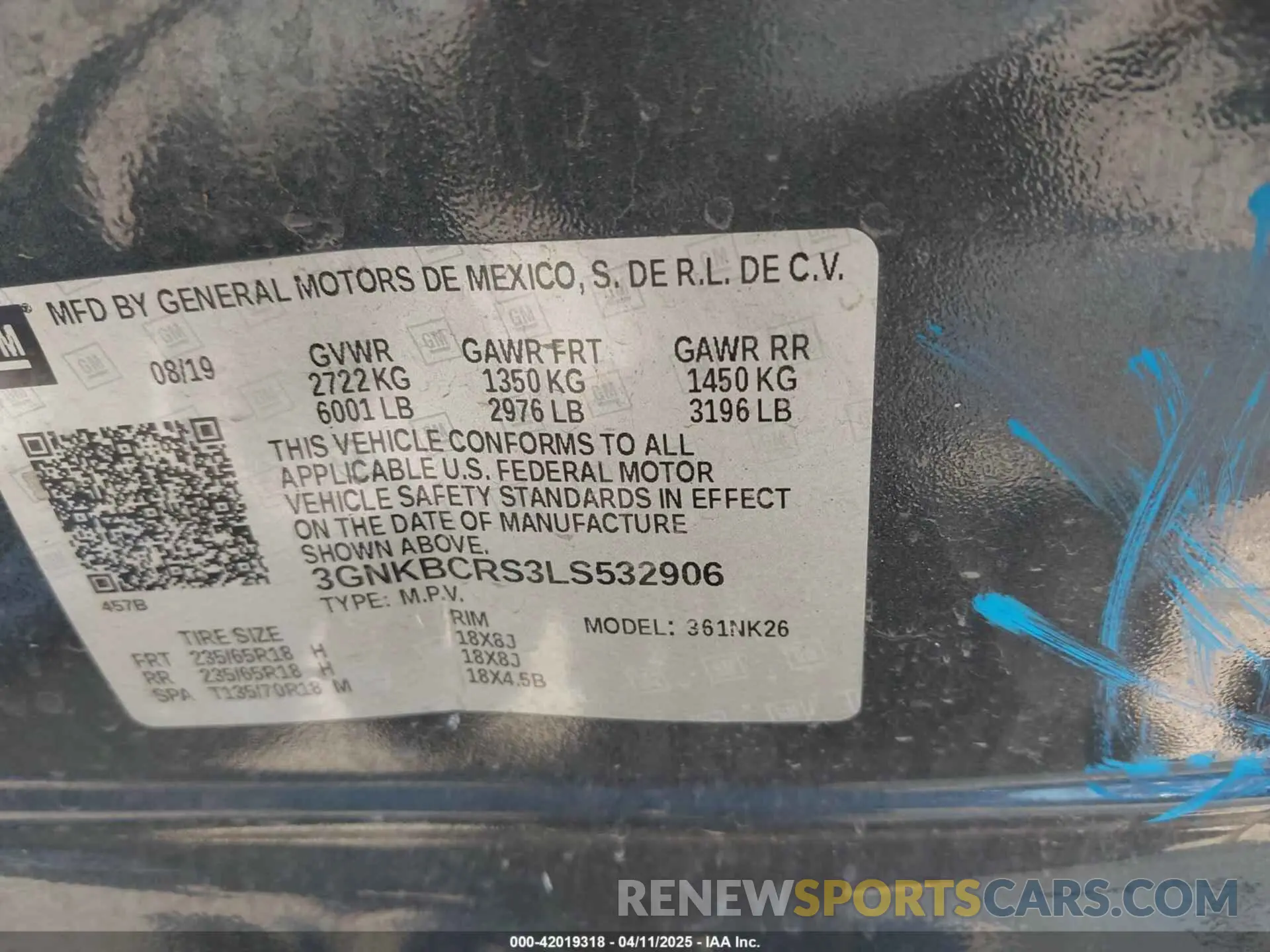 9 Фотография поврежденного автомобиля 3GNKBCRS3LS532906 CHEVROLET BLAZER 2020