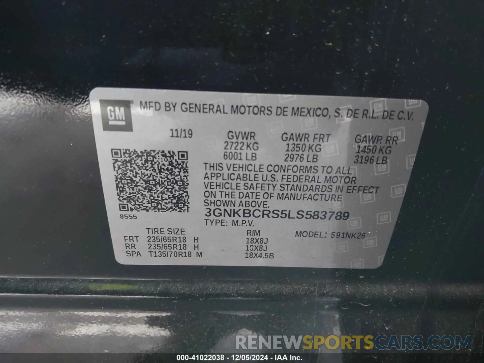 9 Фотография поврежденного автомобиля 3GNKBCRS5LS583789 CHEVROLET BLAZER 2020