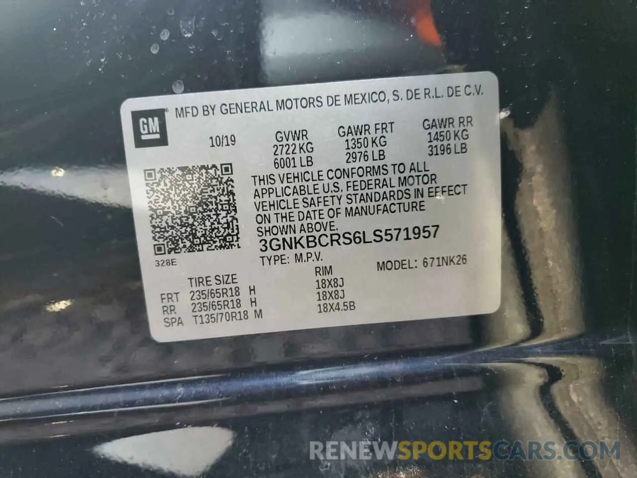 13 Фотография поврежденного автомобиля 3GNKBCRS6LS571957 CHEVROLET BLAZER 2020