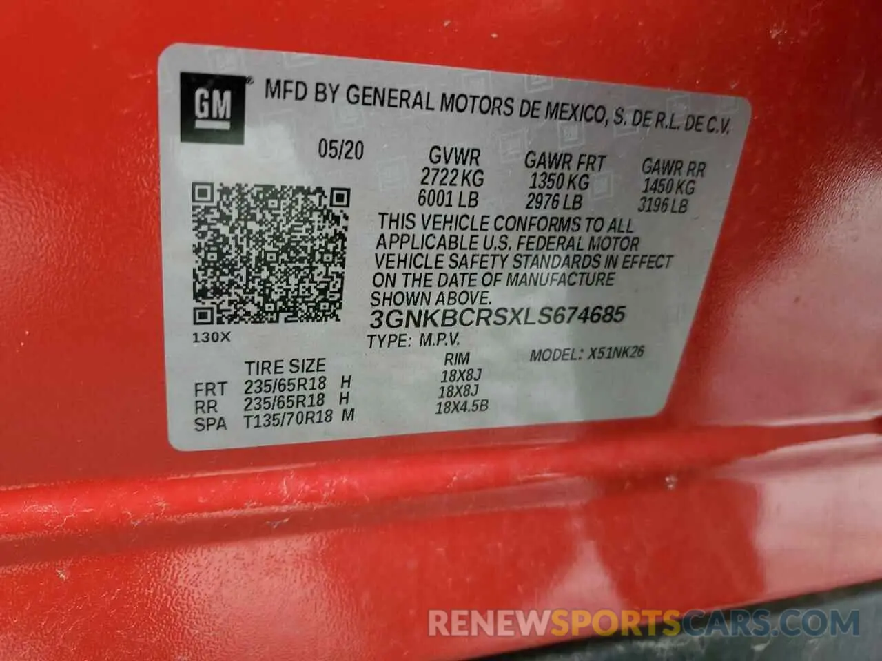 12 Photograph of a damaged car 3GNKBCRSXLS674685 CHEVROLET BLAZER 2020