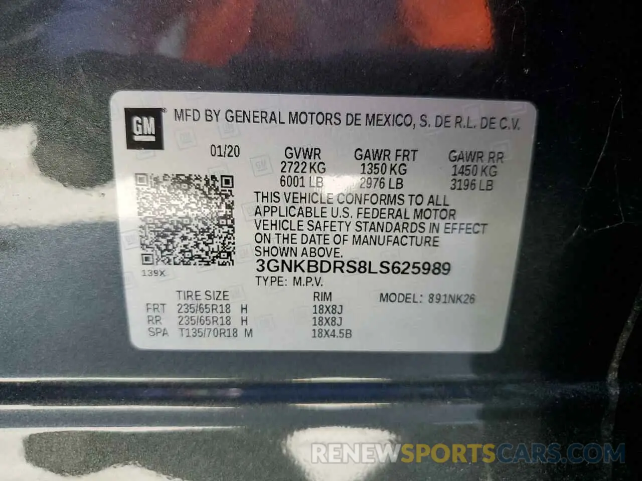 13 Photograph of a damaged car 3GNKBDRS8LS625989 CHEVROLET BLAZER 2020