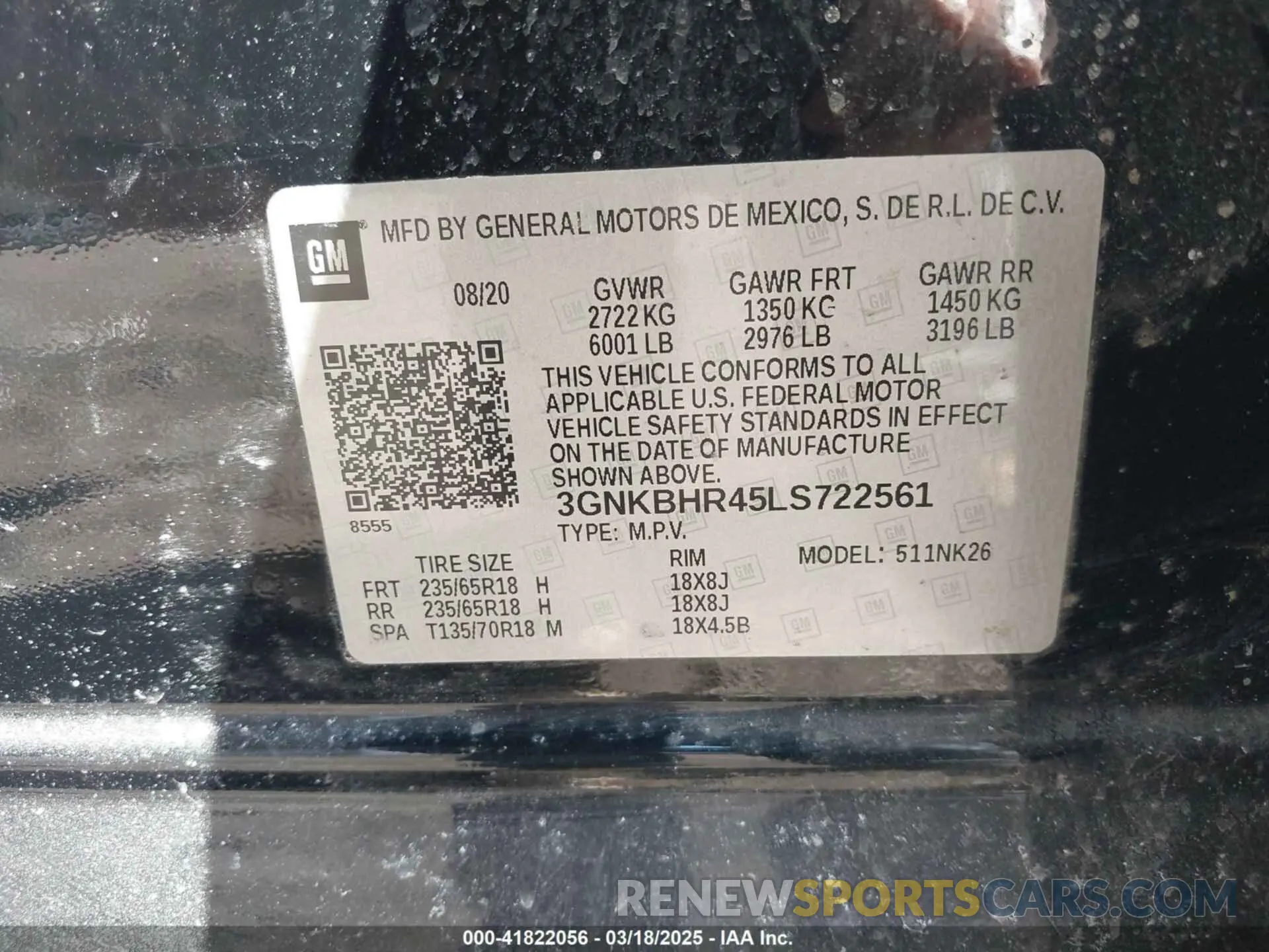 9 Photograph of a damaged car 3GNKBHR45LS722561 CHEVROLET BLAZER 2020