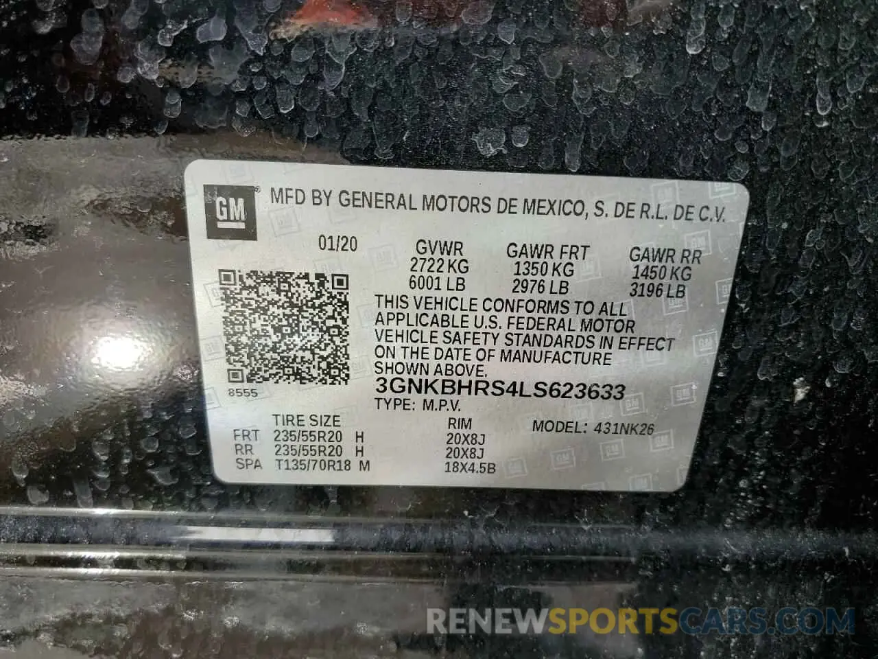 13 Фотография поврежденного автомобиля 3GNKBHRS4LS623633 CHEVROLET BLAZER 2020