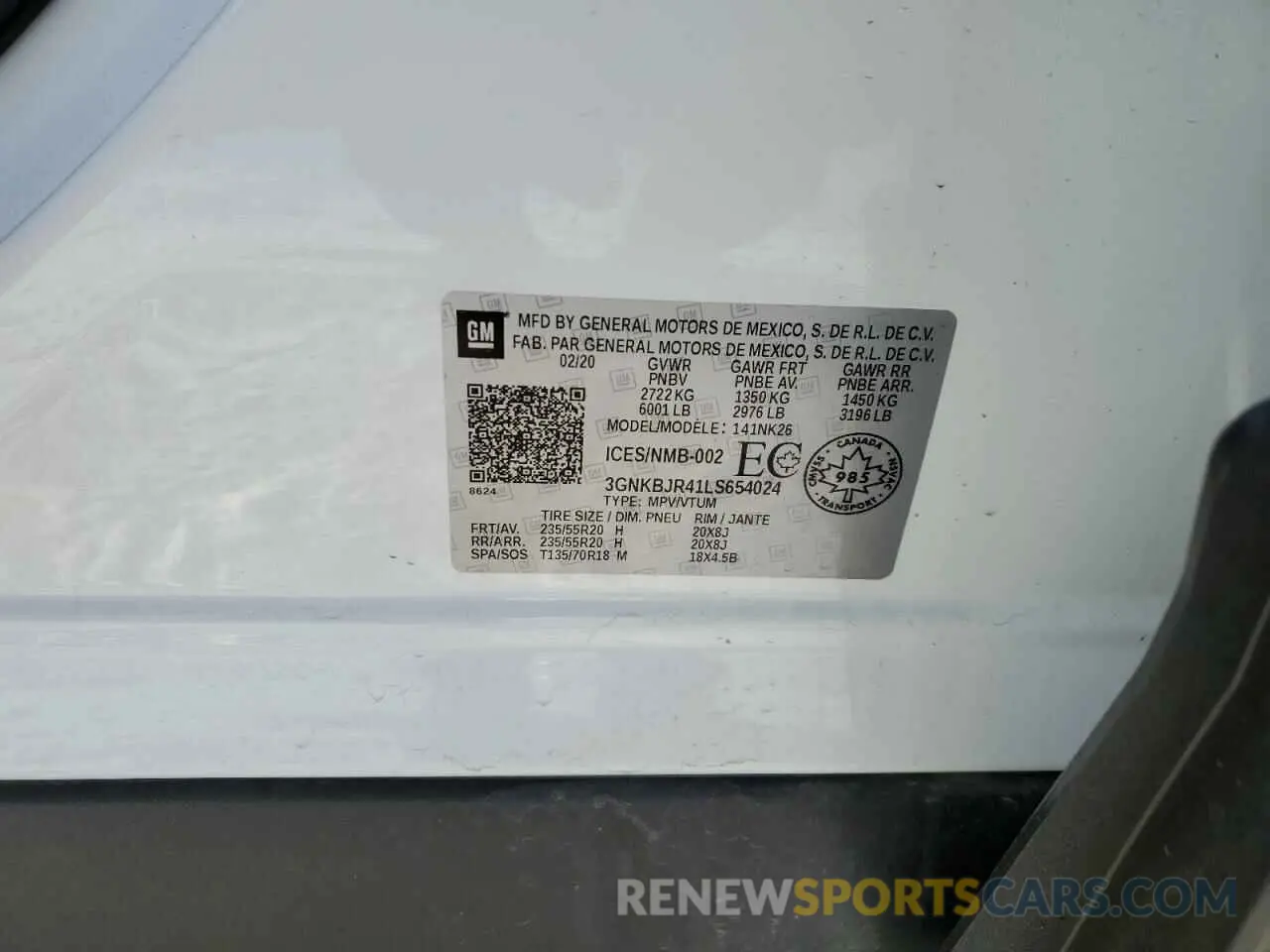14 Фотография поврежденного автомобиля 3GNKBJR41LS654024 CHEVROLET BLAZER 2020