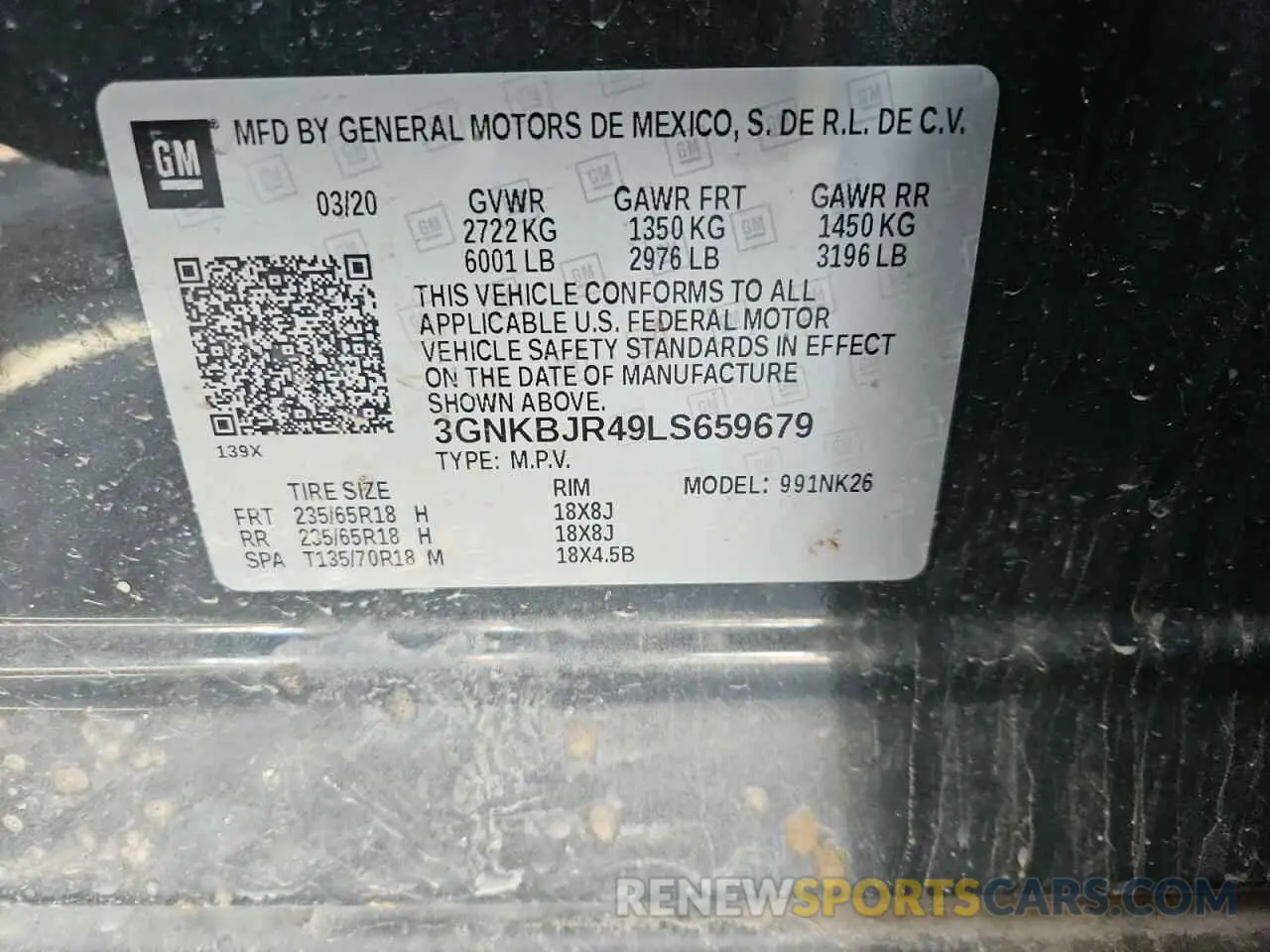 13 Photograph of a damaged car 3GNKBJR49LS659679 CHEVROLET BLAZER 2020