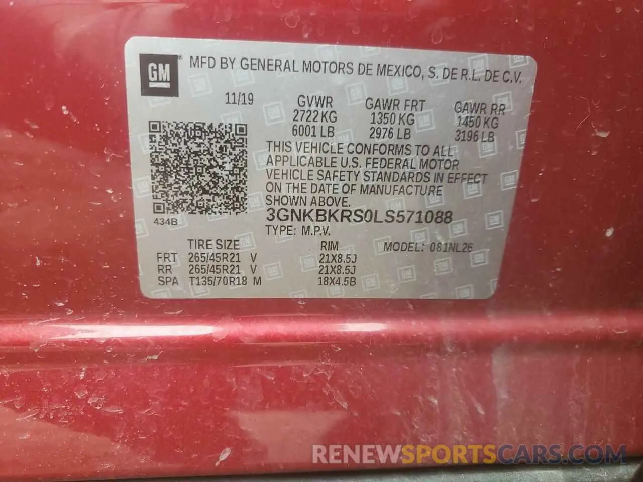 13 Photograph of a damaged car 3GNKBKRS0LS571088 CHEVROLET BLAZER 2020