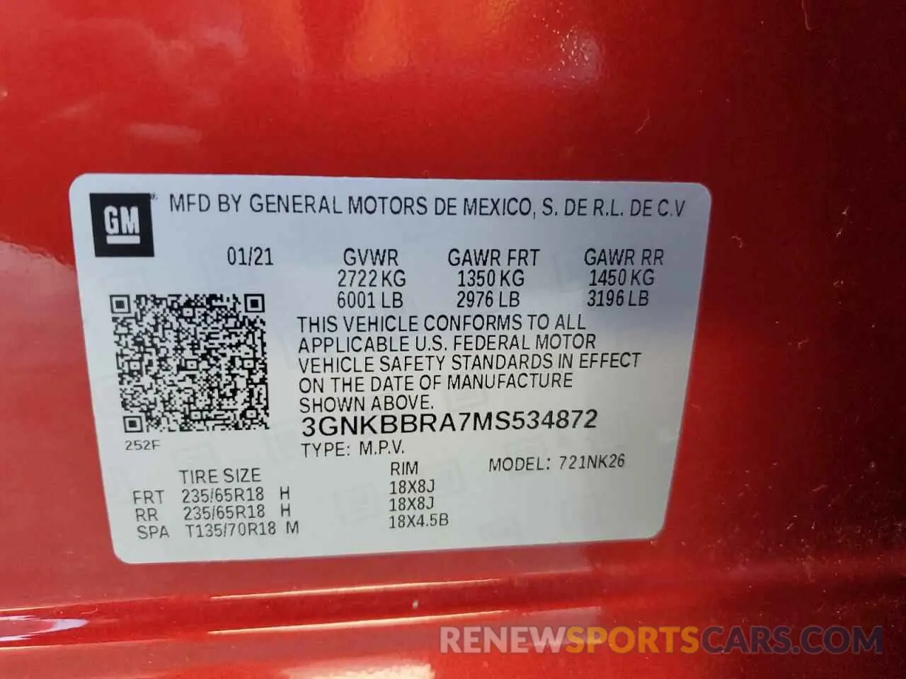 13 Photograph of a damaged car 3GNKBBRA7MS534872 CHEVROLET BLAZER 2021