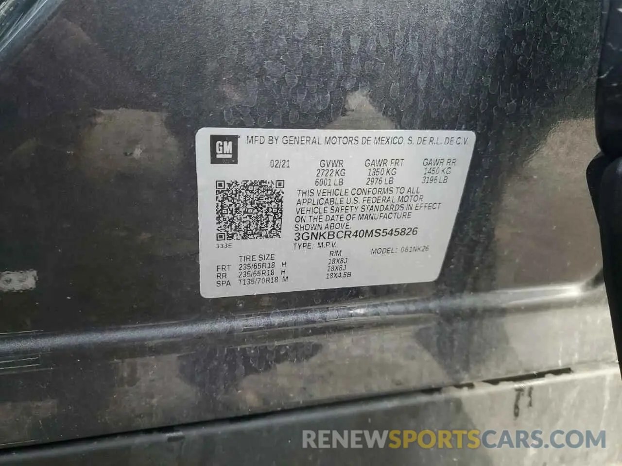 15 Photograph of a damaged car 3GNKBCR40MS545826 CHEVROLET BLAZER 2021
