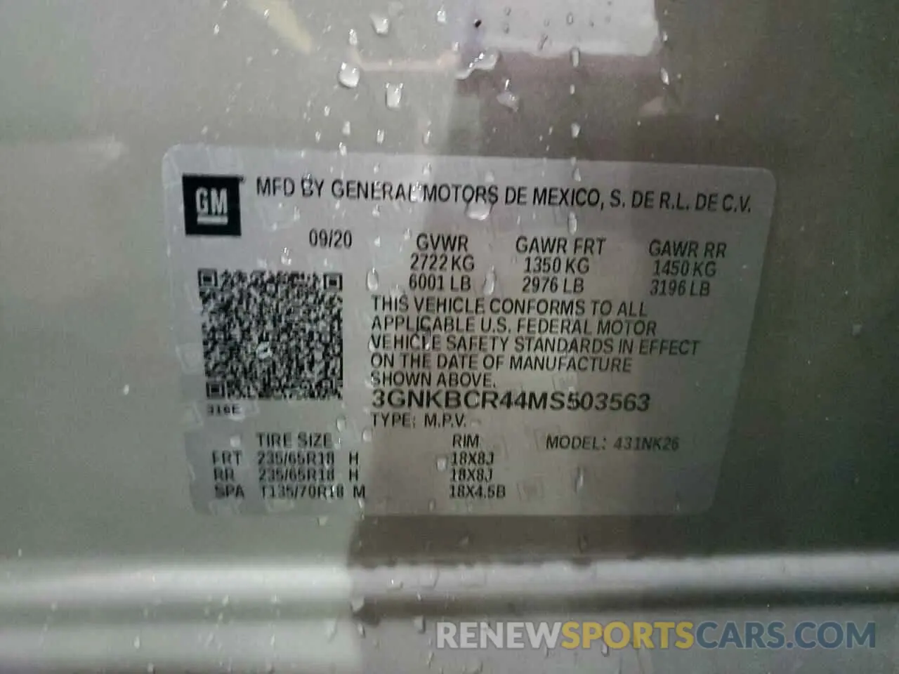 13 Фотография поврежденного автомобиля 3GNKBCR44MS503563 CHEVROLET BLAZER 2021