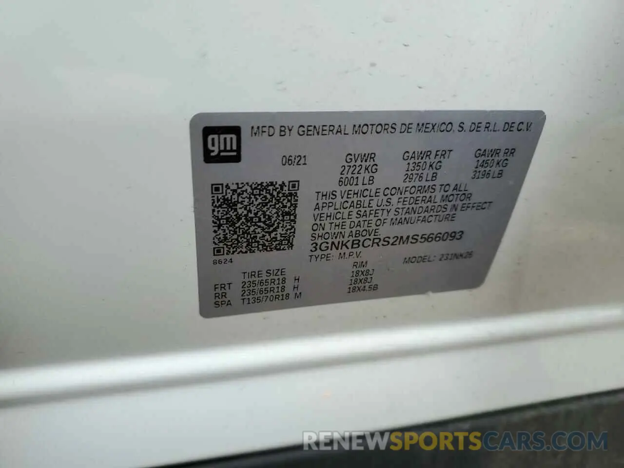 15 Photograph of a damaged car 3GNKBCRS2MS566093 CHEVROLET BLAZER 2021
