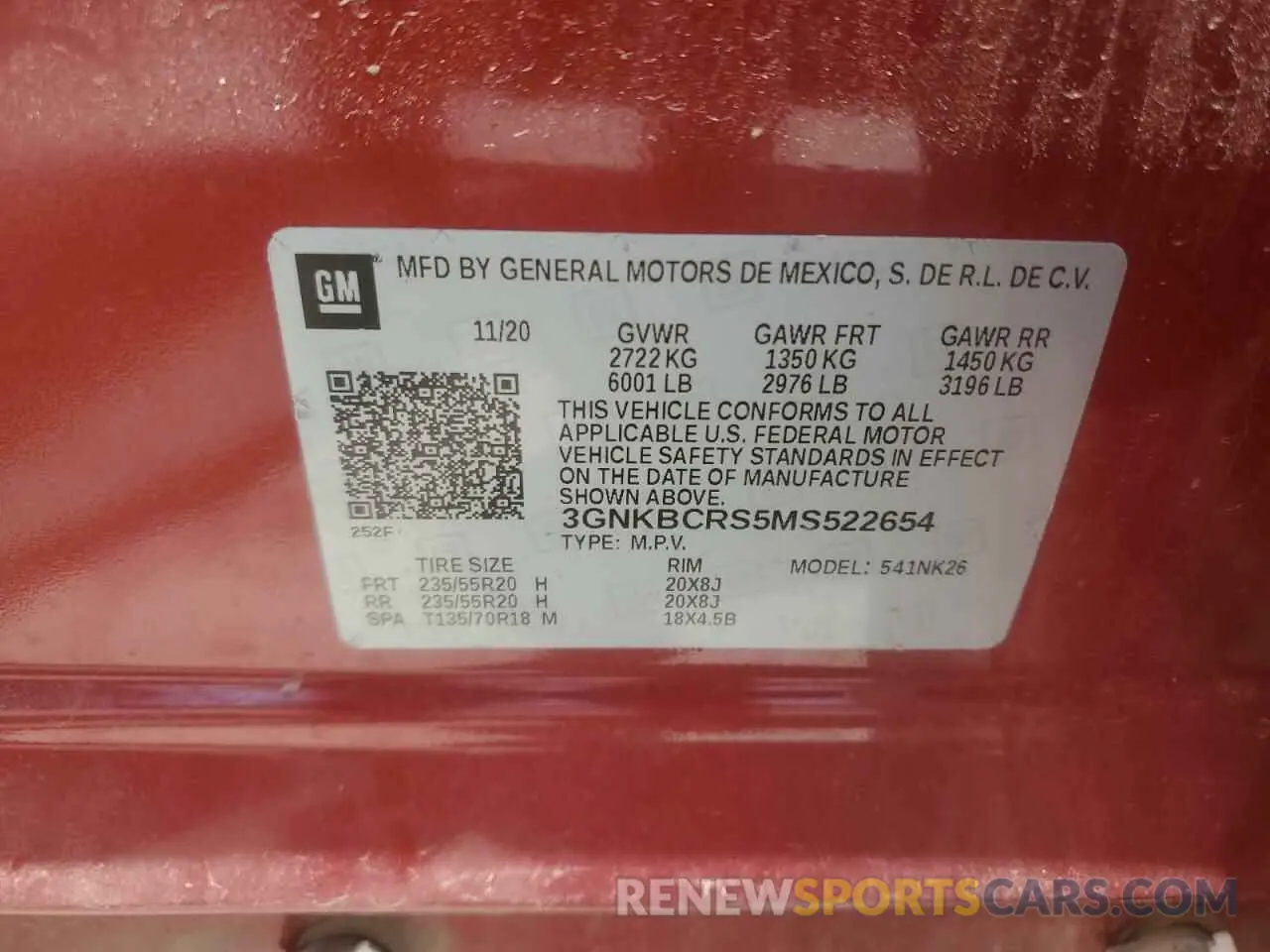 13 Photograph of a damaged car 3GNKBCRS5MS522654 CHEVROLET BLAZER 2021