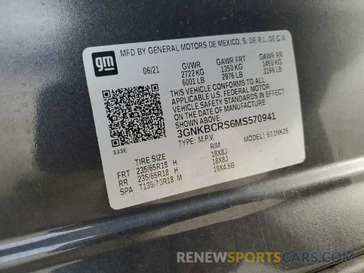 13 Фотография поврежденного автомобиля 3GNKBCRS6MS570941 CHEVROLET BLAZER 2021