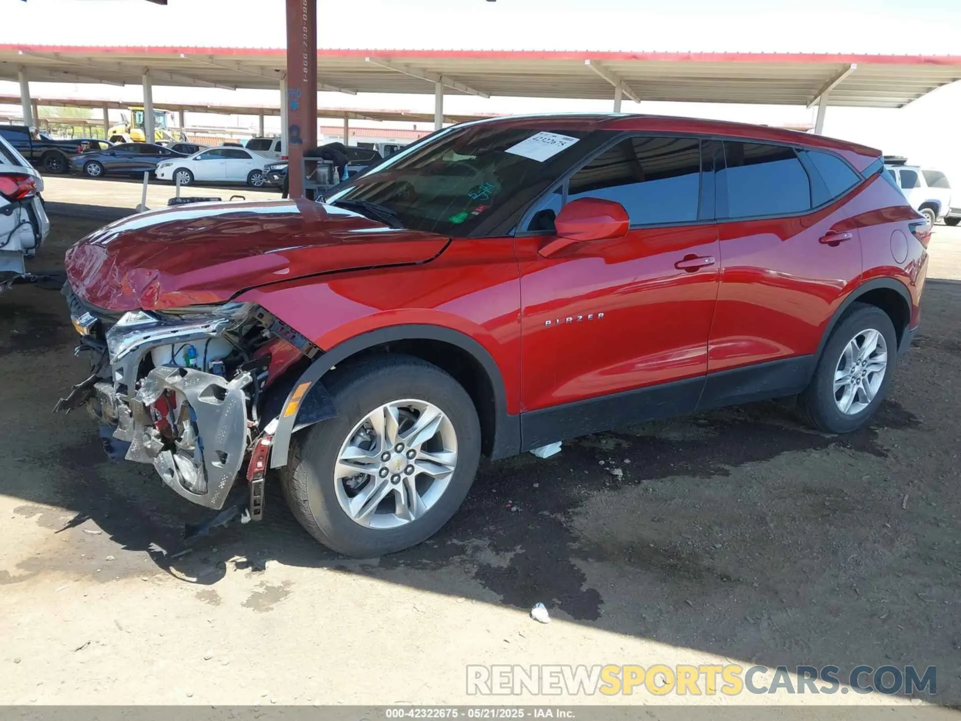 2 Фотография поврежденного автомобиля 3GNKBCRSXMS575608 CHEVROLET BLAZER 2021