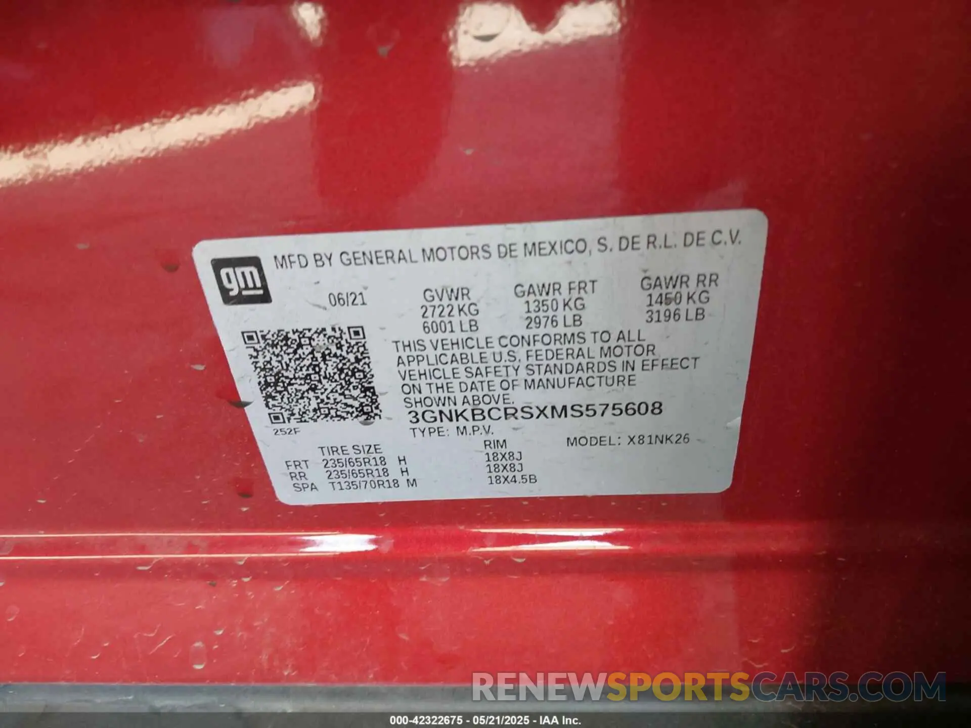 9 Фотография поврежденного автомобиля 3GNKBCRSXMS575608 CHEVROLET BLAZER 2021