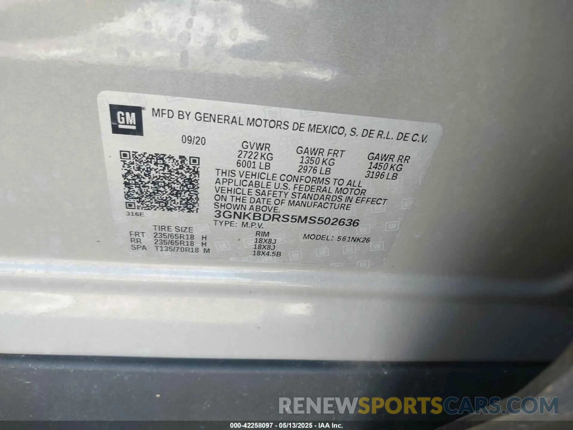 9 Photograph of a damaged car 3GNKBDRS5MS502636 CHEVROLET BLAZER 2021