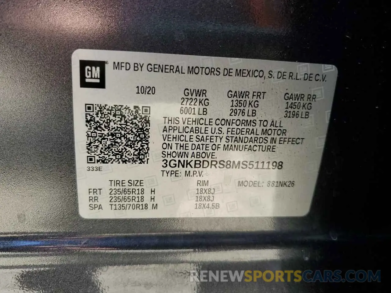 15 Photograph of a damaged car 3GNKBDRS8MS511198 CHEVROLET BLAZER 2021