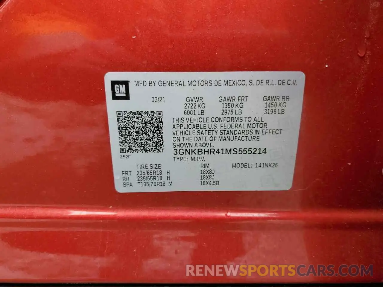 15 Фотография поврежденного автомобиля 3GNKBHR41MS555214 CHEVROLET BLAZER 2021
