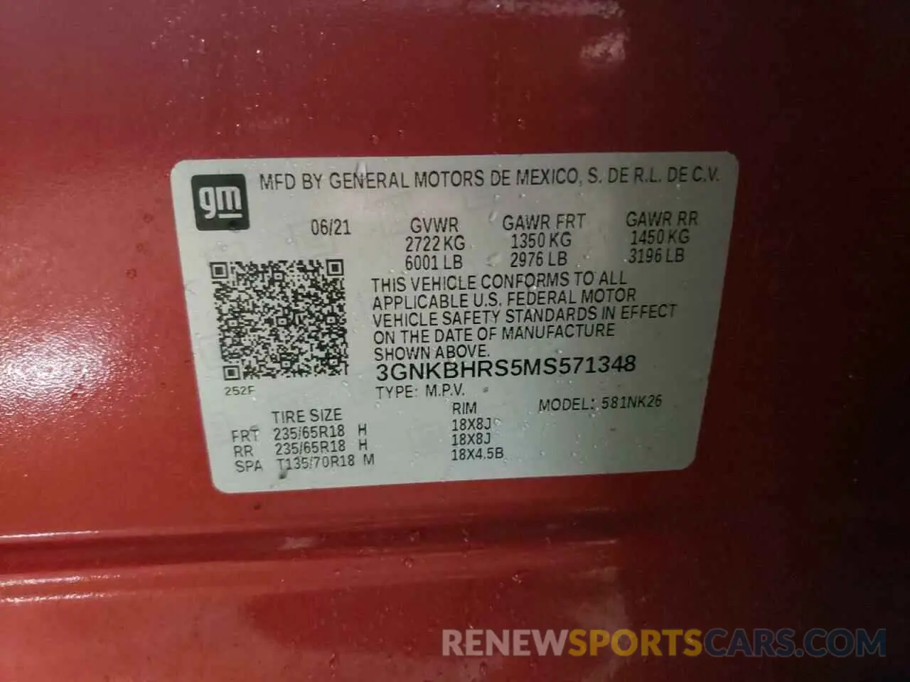 12 Фотография поврежденного автомобиля 3GNKBHRS5MS571348 CHEVROLET BLAZER 2021