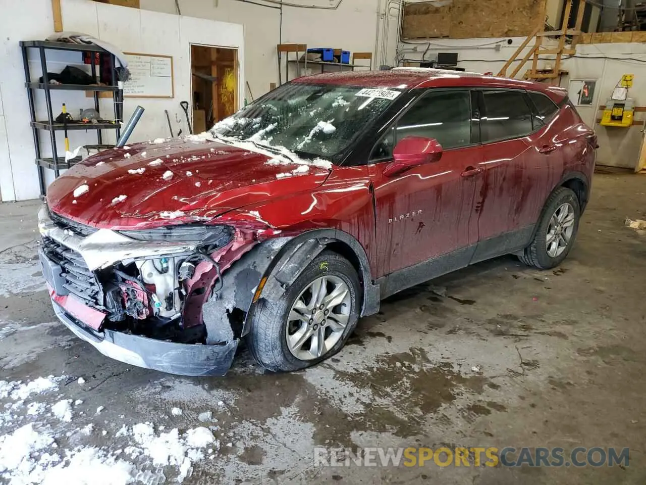 1 Photograph of a damaged car 3GNKBHRS9MS587374 CHEVROLET BLAZER 2021