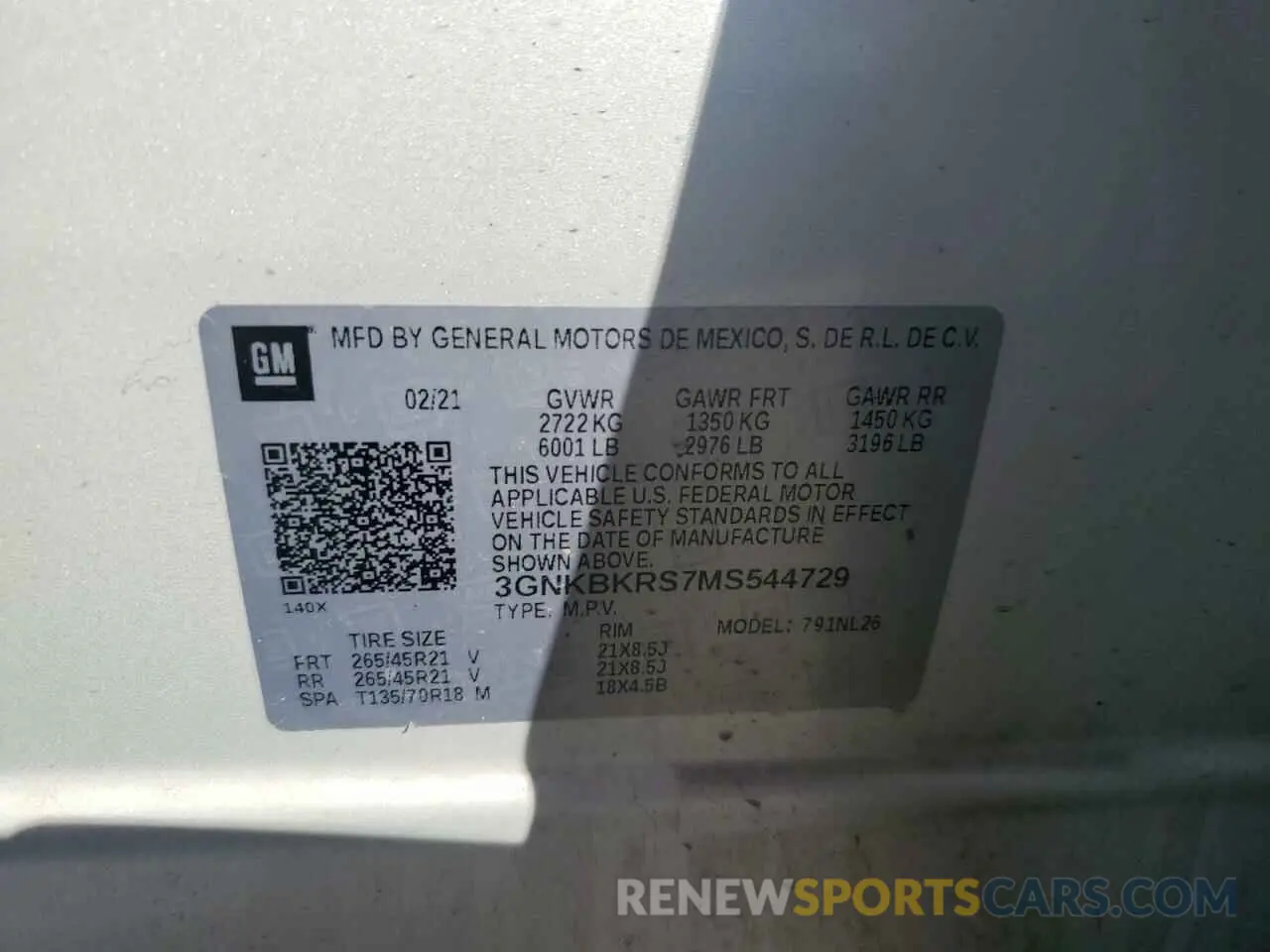 13 Фотография поврежденного автомобиля 3GNKBKRS7MS544729 CHEVROLET BLAZER 2021