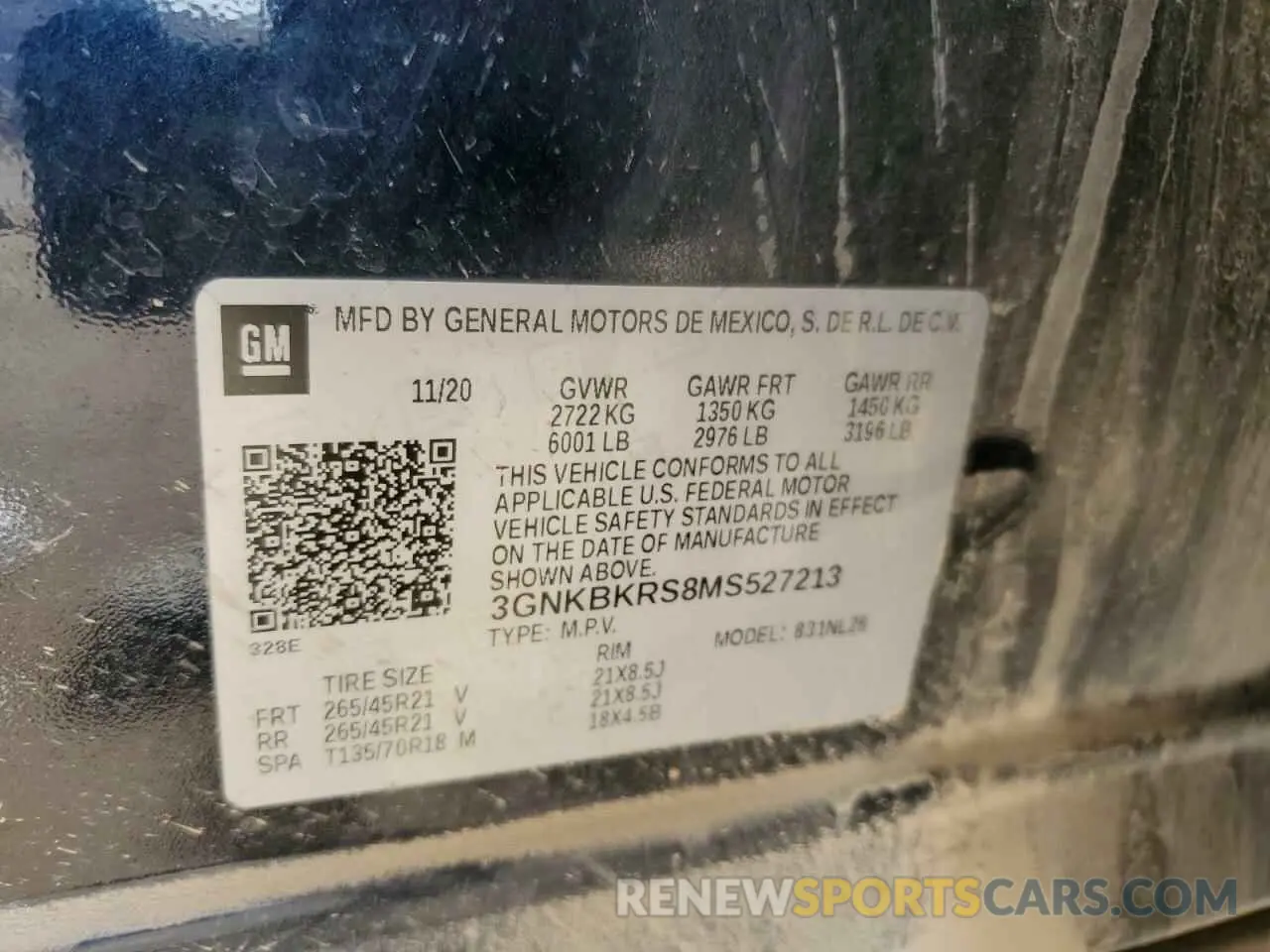 13 Фотография поврежденного автомобиля 3GNKBKRS8MS527213 CHEVROLET BLAZER 2021