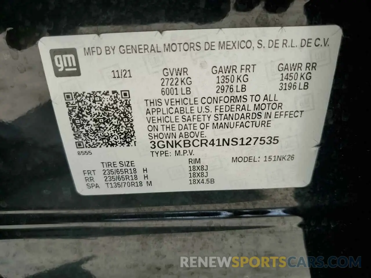 13 Photograph of a damaged car 3GNKBCR41NS127535 CHEVROLET BLAZER 2022