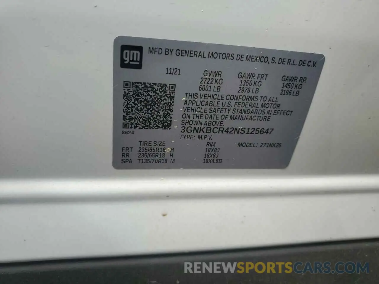 12 Фотография поврежденного автомобиля 3GNKBCR42NS125647 CHEVROLET BLAZER 2022