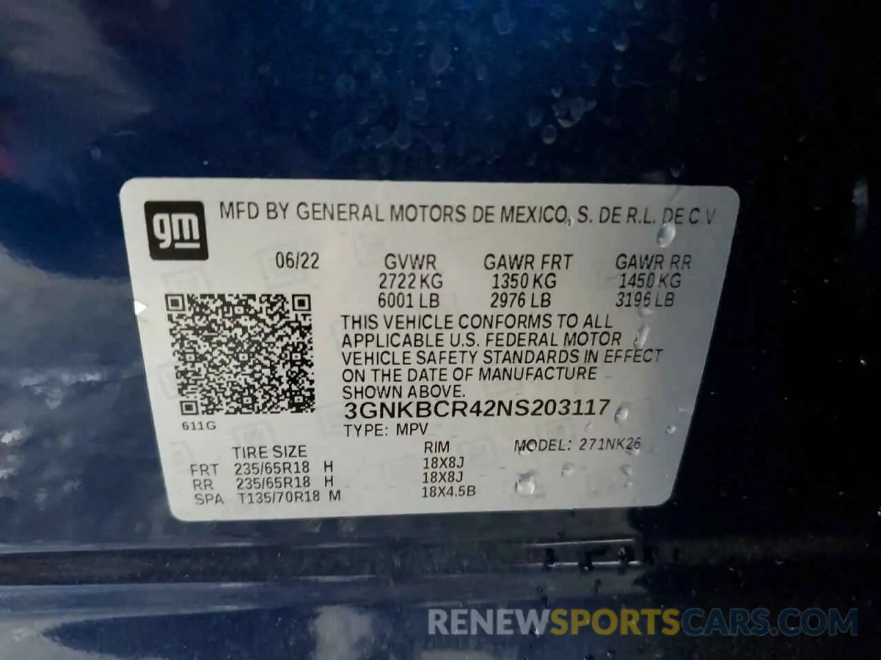 12 Фотография поврежденного автомобиля 3GNKBCR42NS203117 CHEVROLET BLAZER 2022