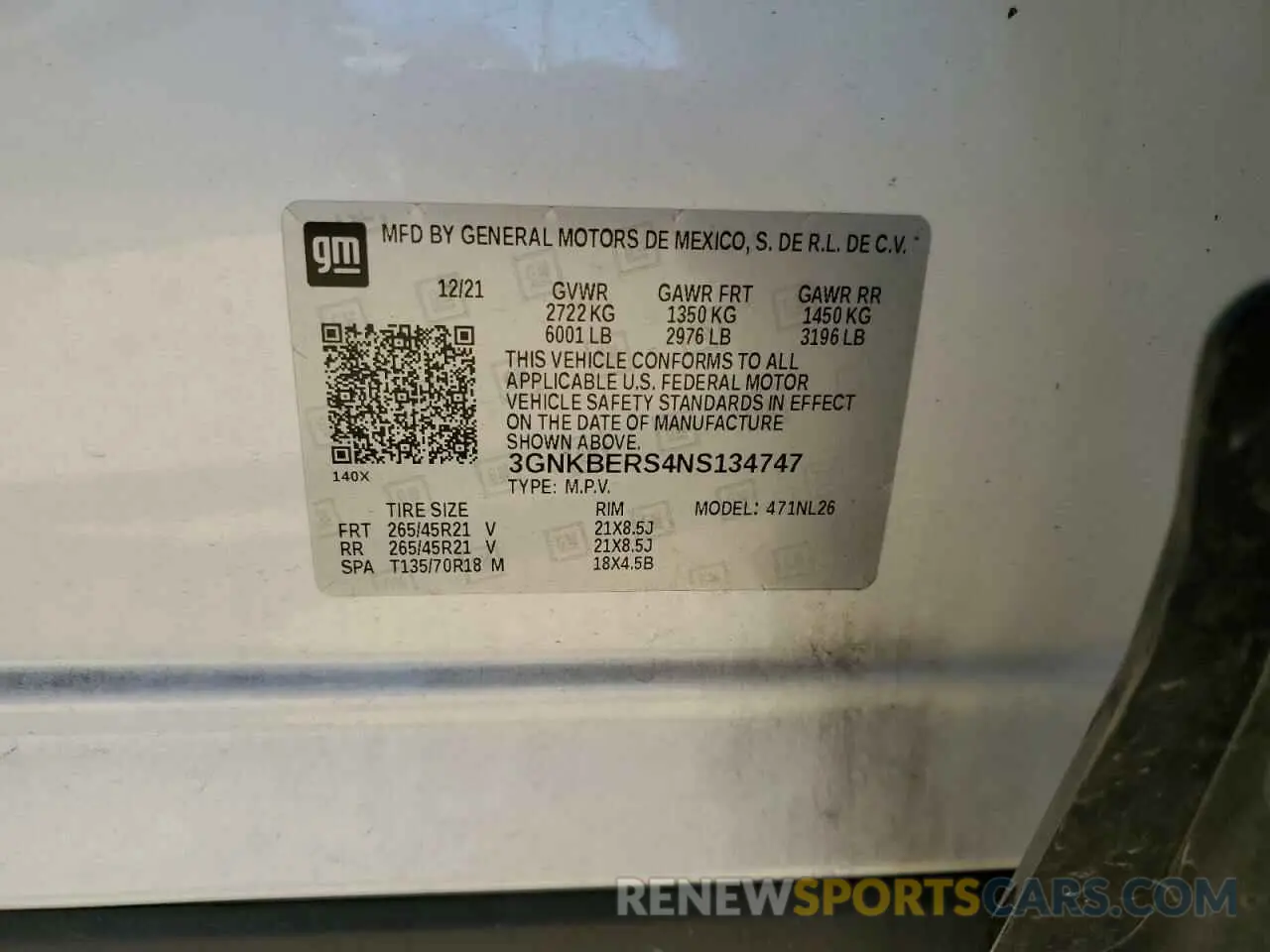 12 Фотография поврежденного автомобиля 3GNKBERS4NS134747 CHEVROLET BLAZER 2022