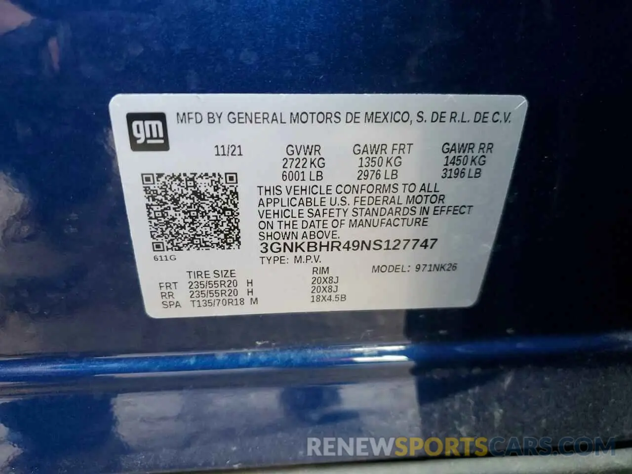 14 Photograph of a damaged car 3GNKBHR49NS127747 CHEVROLET BLAZER 2022