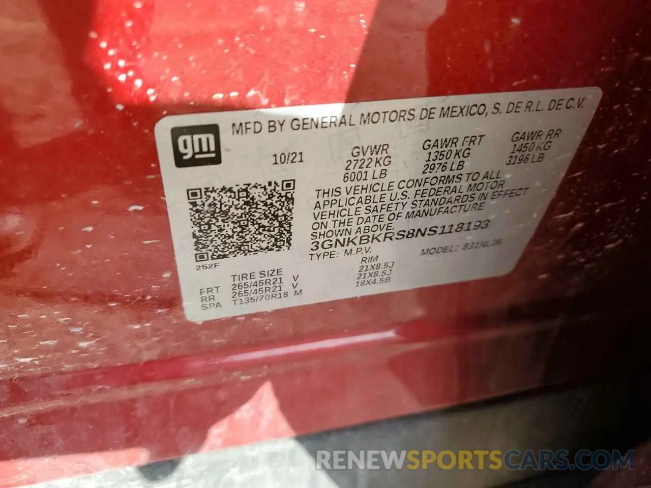 12 Фотография поврежденного автомобиля 3GNKBKRS8NS118193 CHEVROLET BLAZER 2022